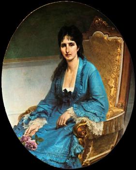 弗朗切斯科 海玆 Portrait of Antonietta Negroni Prati Morosini